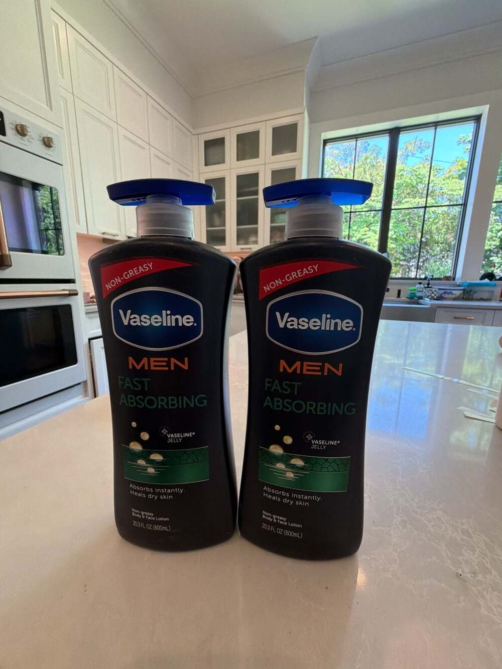 2 Pack Vaseline Men Fast Absorbing Body & Face Lotion 20.3 fl oz non greasy!